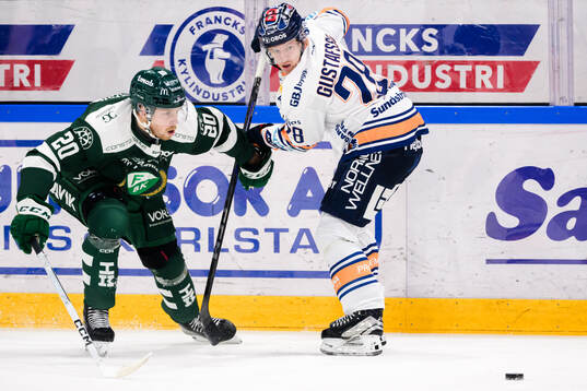 Färjestads Marcus Westfält och Växjös Hugo Gustafsson
