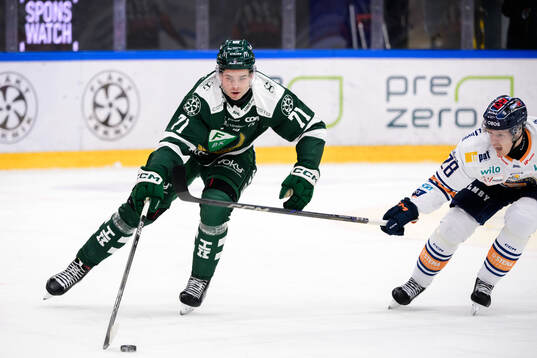 Färjestads Viktor Lodin och Växjös Hugo Gustafsson