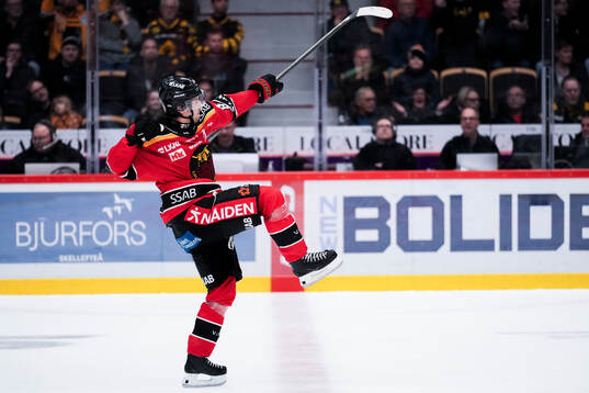 Luleås Mathias Bromé jublar
