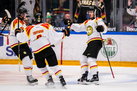 Brynäs Axel Andersson jublar