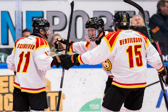 Brynäs Jordan Schroeder, Oskar Lindblom och Simon