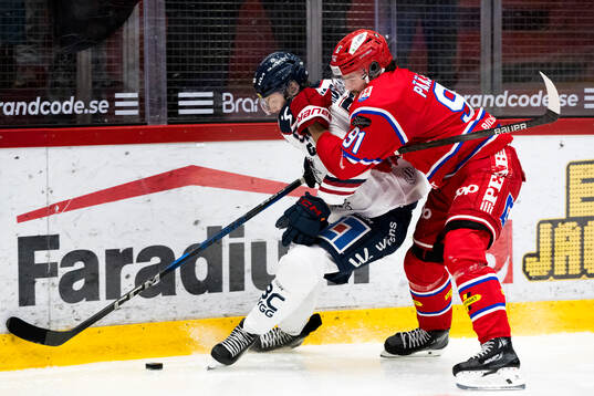 Linköpings Adam Hofbauer och Timrås Magnus Pääjärvi