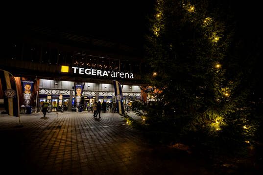 Tegera arena innan ishockeymatchen i SHL mellan Leksand och