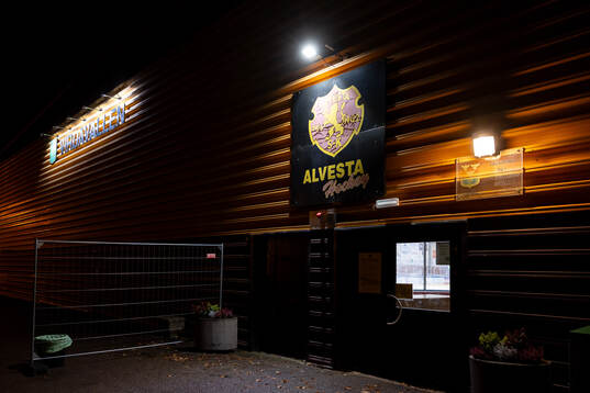 Exteriör vy av Virdavallens ishall