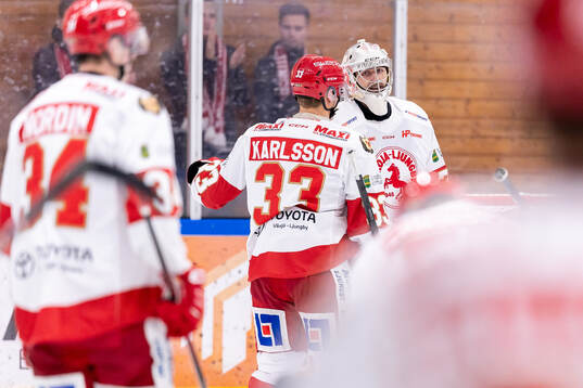 Troja/Ljungbys målvakt Jesper Eliasson jublar