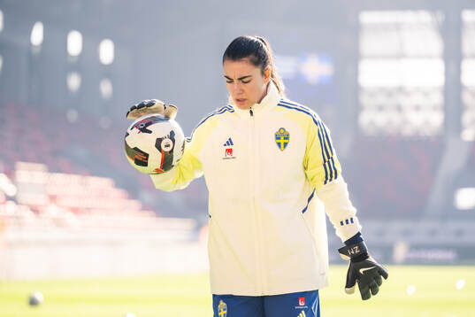 Goalkeeper Zecira Musovic of the Swedish women's national
