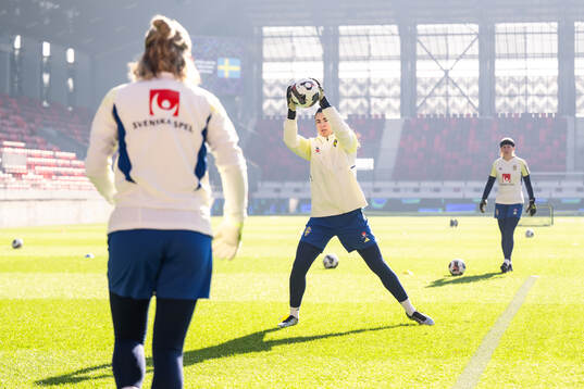 Goalkeeper Zecira Musovic of the Swedish women's national
