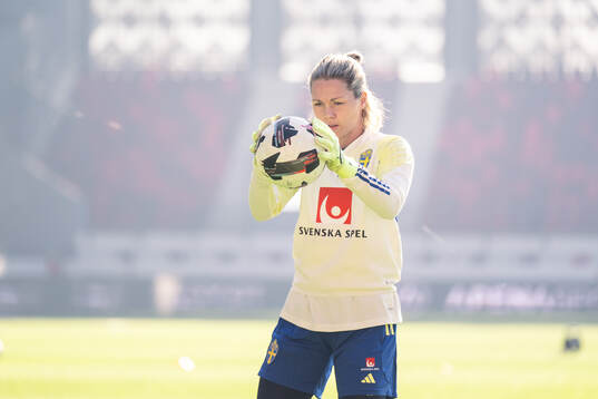 Goalkeeper Jennifer Falk of the Swedish women's national