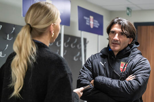 Head coach Dragisa Zecevic of the Serbian women's national