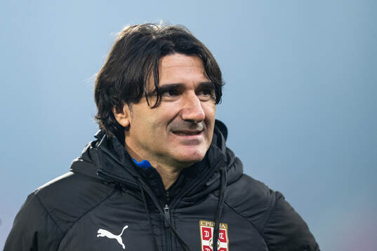 Head coach Dragisa Zecevic of the Serbian women's national