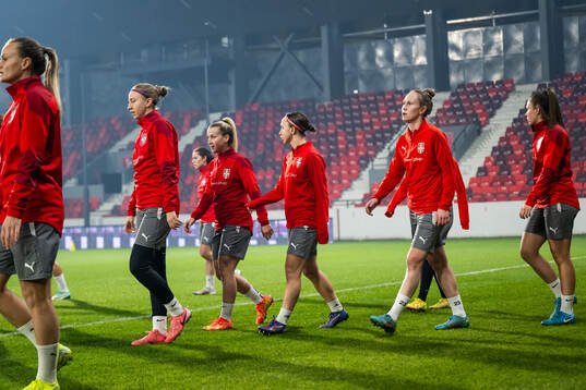 Players of the Serbian women's national football team