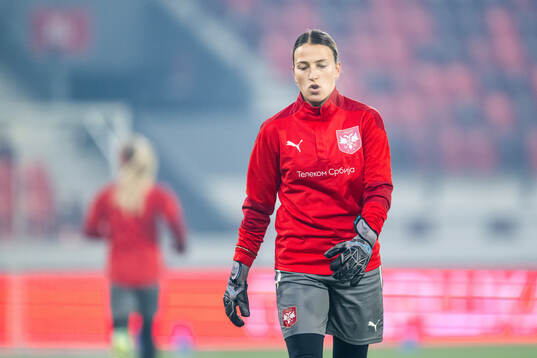 Goalkeeper Milica Kostic of the Serbian women's national