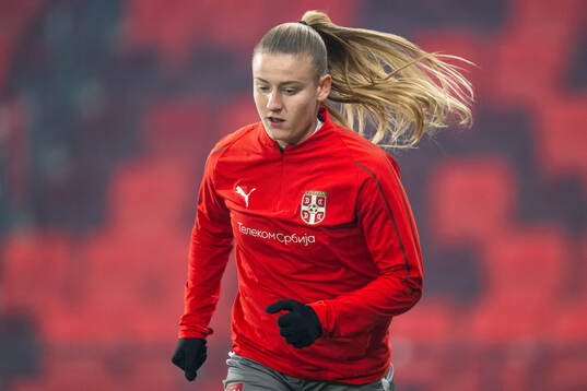 Allegra Poljak of the Serbian women's national football team