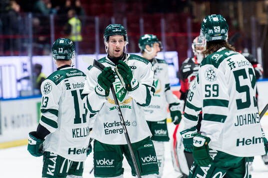Färjestads spelare jublar