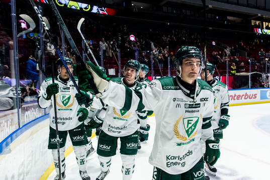 Färjestads spelare jublar