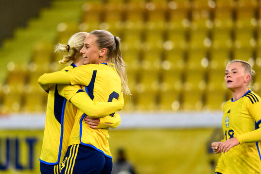 Ellen Wangerheim of Sweden celebrating the 1-0 goal
