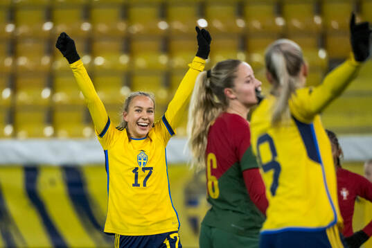 Sara Eriksson of Sweden celebrating the 2-0 goal