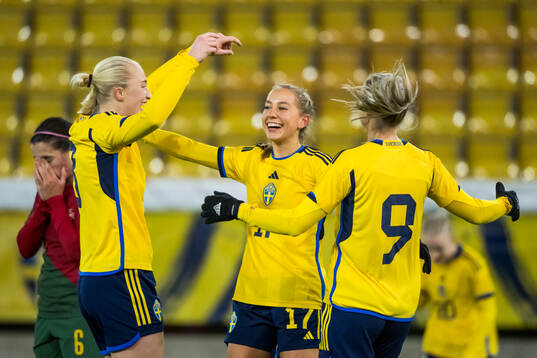 Sara Eriksson of Sweden celebrating the 2-0 goal