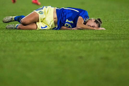Filippa Angeldahl of Sweden in pain