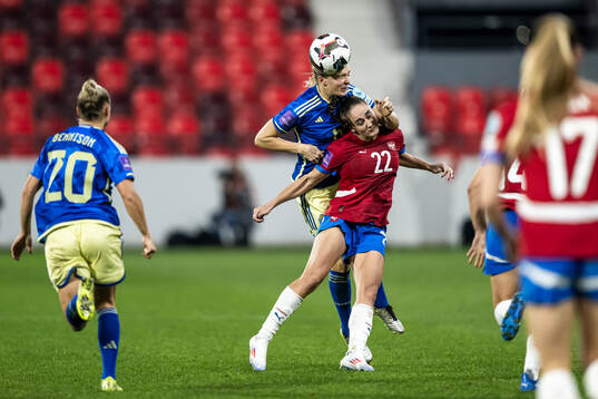 Magdalena Eriksson of Sweden and Nina Matejic of Serbia