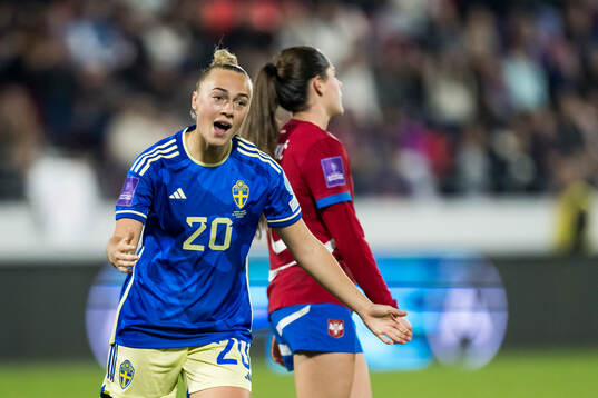 Hanna Bennison of Sweden celebrating the 1-0 goal