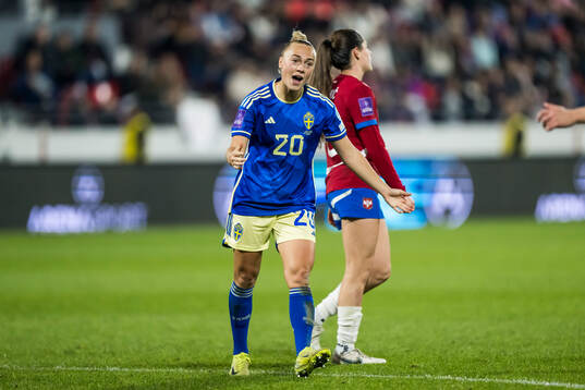 Hanna Bennison of Sweden celebrating the 1-0 goal