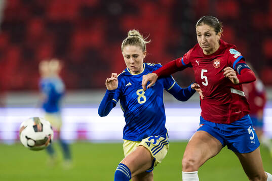 Rebecka Blomqvist and Violeta Slovic of Serbia