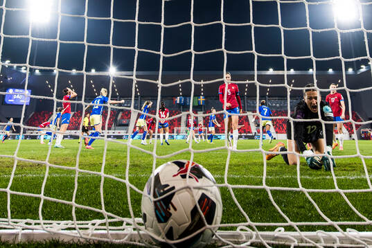 goalkeeper Sara Cetinja of Serbia looks dejected