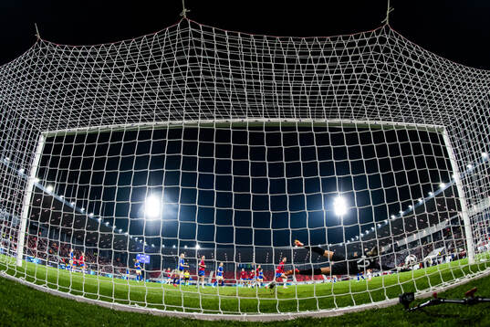 Hanna Bennison of Sweden scores 0-1 behind goalkeeper Sara