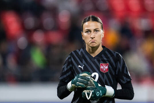 Goalkeeper Sara Cetinja of Serbia