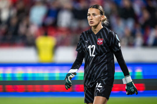Goalkeeper Sara Cetinja of Serbia