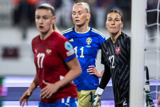 Goalkeeper Sara Cetinja of Serbia