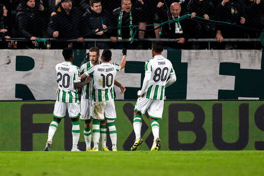 Barnabas Varga of Ferencvaros celebrates the 1-0 goal
