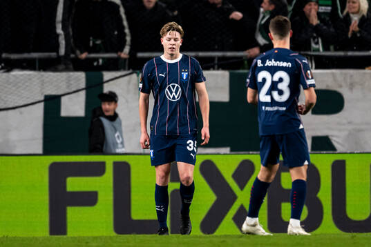 Nils Zätterström of Malmö FF looks dejected