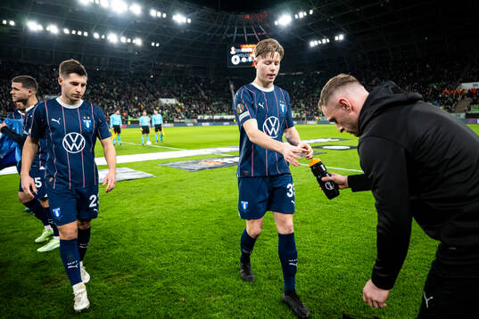 Lasse Berg Johnsen and Nils Zätterström of Malmö FF
