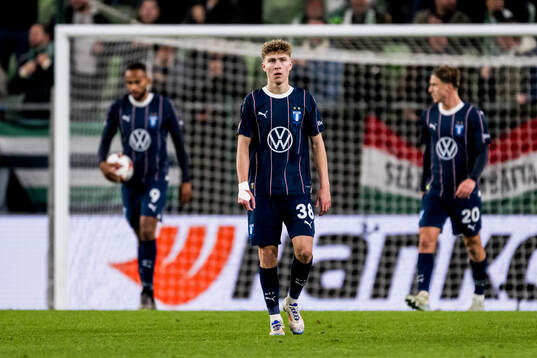 Hugo Bolin of Malmö FF looks dejected