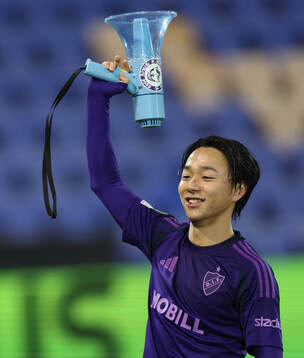 Keita Kosugi of Djurgården celebrates