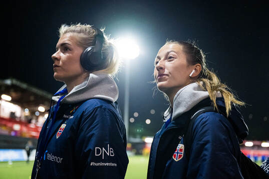 Ada Hegerberg and Cecilie Hauståker Fiskerstrand of Norway
