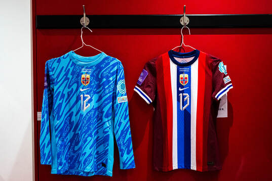 The shirt of Selma Panengstuen and Emilie Woldvik of Norway