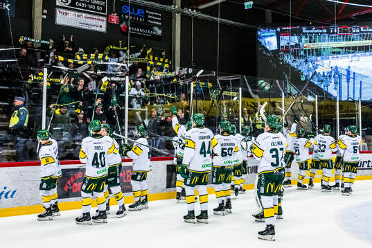Björklövens spelare jublar