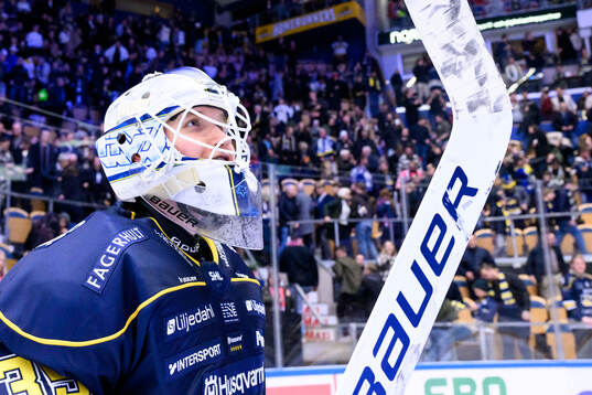 HV71s målvakt Olof Glifford jublar