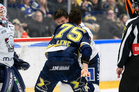 Linköpings Oscar Fantenberg och HV71s Radan Lenc