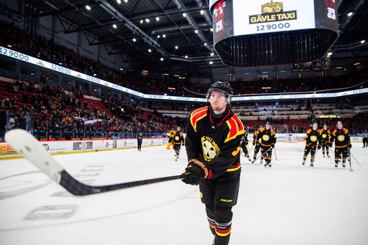 Brynäs Christian Djoos jublar med lagkamrater