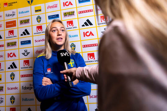Hanna Bennison of Sweden is interviewed by Swedish