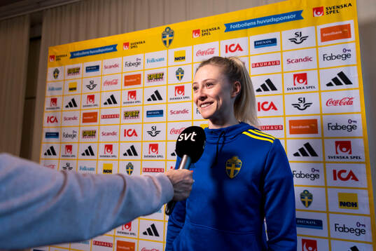 Rebecka Blomqvist of Sweden is interviewed by Swedish