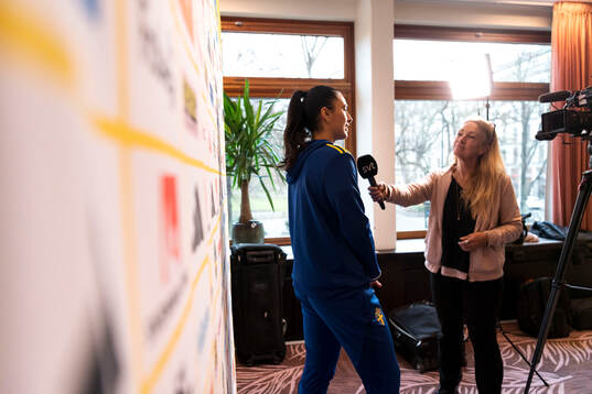 Zecira Musovic of Sweden is interviewed by Swedish