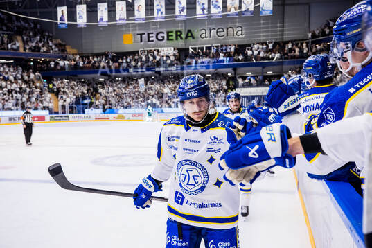 Leksands Justin Glenn Kloos jublar