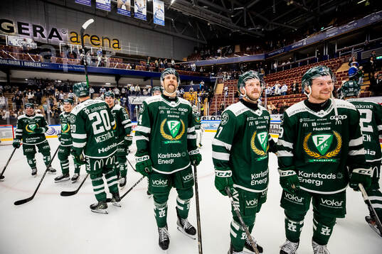 Färjestads spelarna jublar