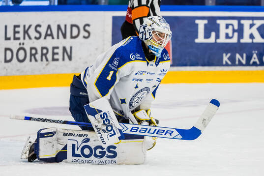 Leksands målvakt Marcus Gidlöf deppar