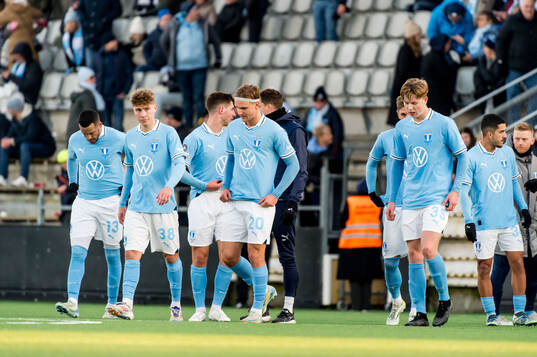 Malmö FFs Martin Olsson, Hugo Bolin, Erik Botheim och Nils